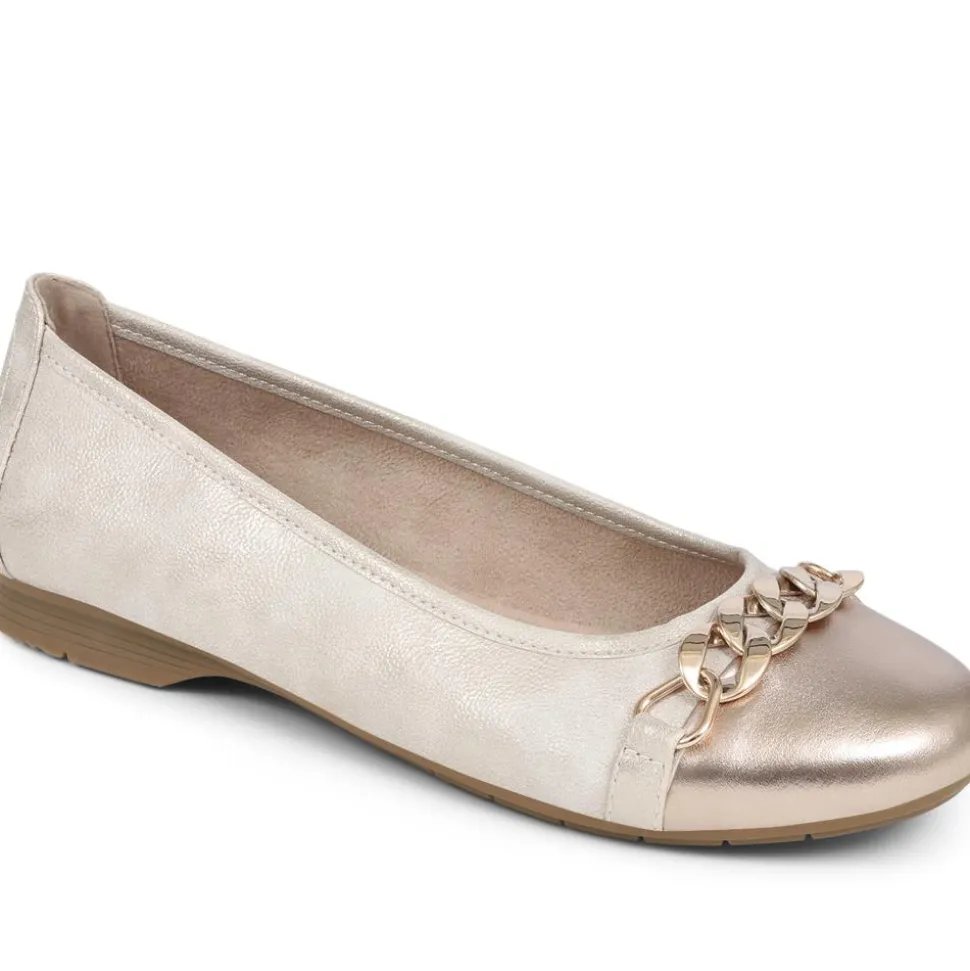 Slip-On Smart Ballet Pumps - Gold