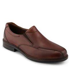 Slip On Smart Leather Shoes With Grip Sole - Cognac
