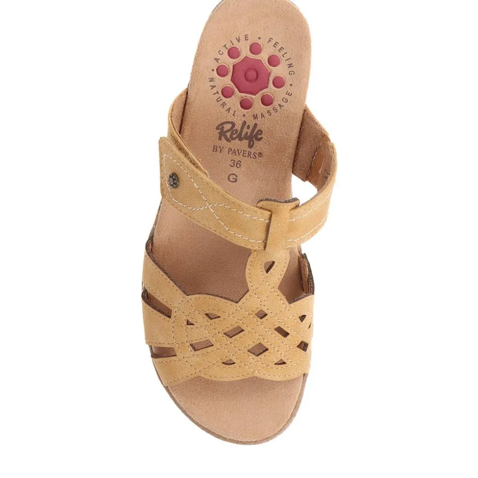 Slip-On Touch-Fasten Mules - Natural