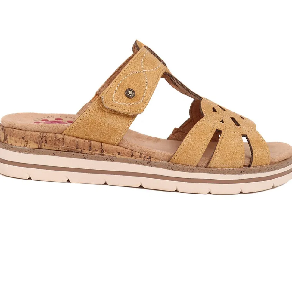 Slip-On Touch-Fasten Mules - Natural