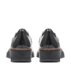 Slip-On Wedge Shoes - Black Patent