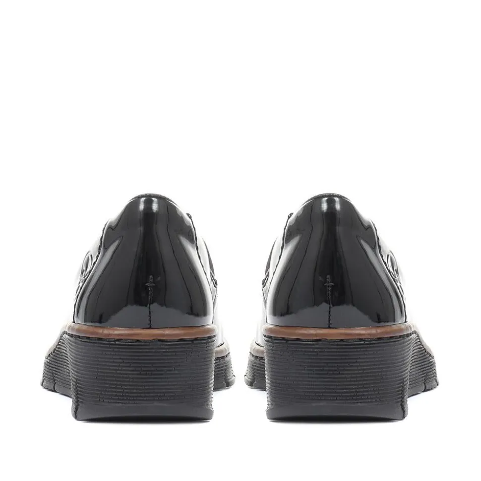 Slip-On Wedge Shoes - Black Patent