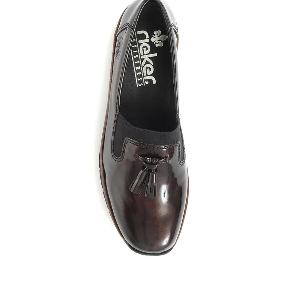 Slip-On Wedge Shoes - Burgundy Patent