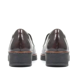 Slip-On Wedge Shoes - Burgundy Patent