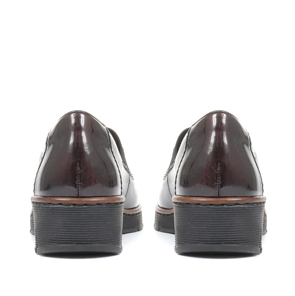 Slip-On Wedge Shoes - Burgundy Patent