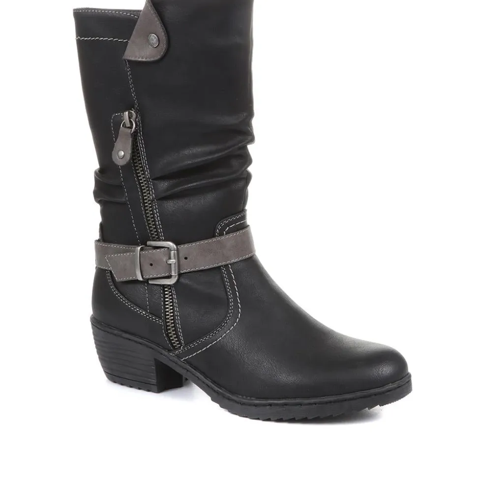 Slouch Calf Boots - Black