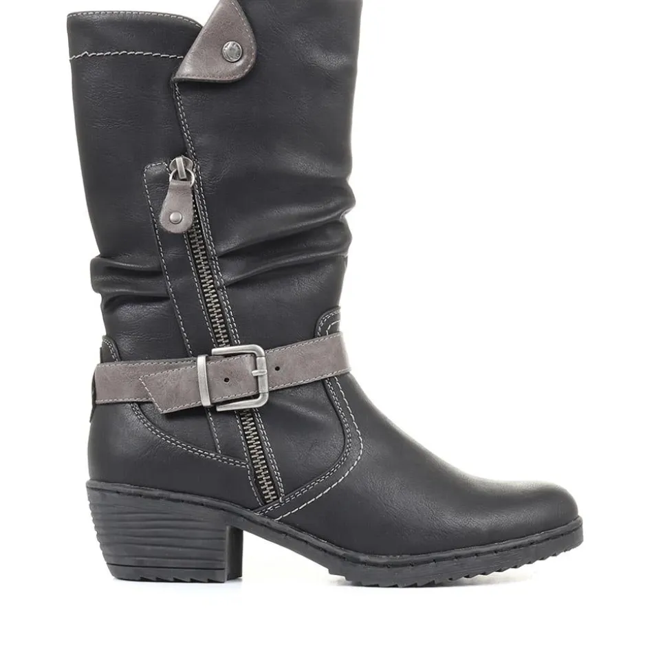 Slouch Calf Boots - Black