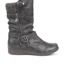 Slouch Calf Boots - Grey