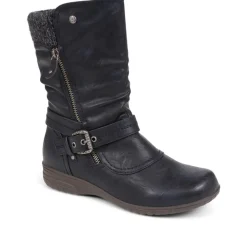 Slouch Calf Boots - Navy