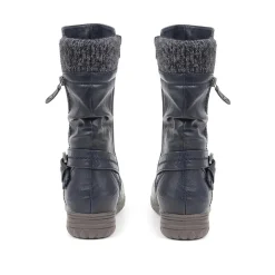 Slouch Calf Boots - Navy