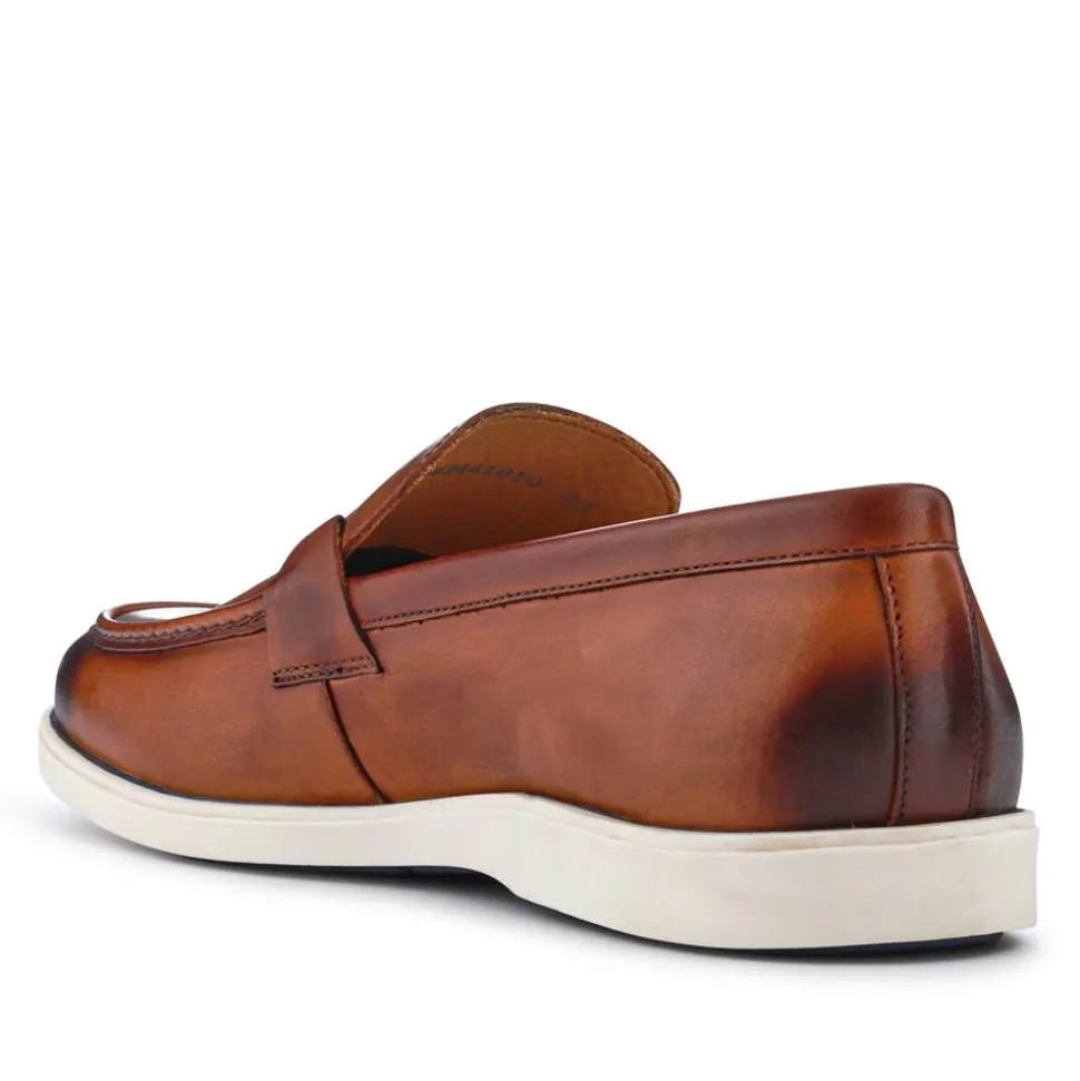 Smart All-Leather Loafers - Cognac