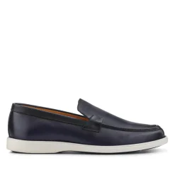Smart All-Leather Loafers - Navy