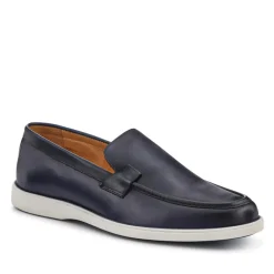 Smart All-Leather Loafers - Navy
