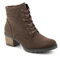 Smart Block Heel Ankle Boots With Zip Fastening - Dark Brown