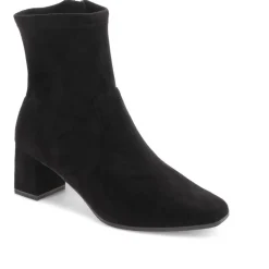 Smart Block-Heeled Ankle Boots - Black