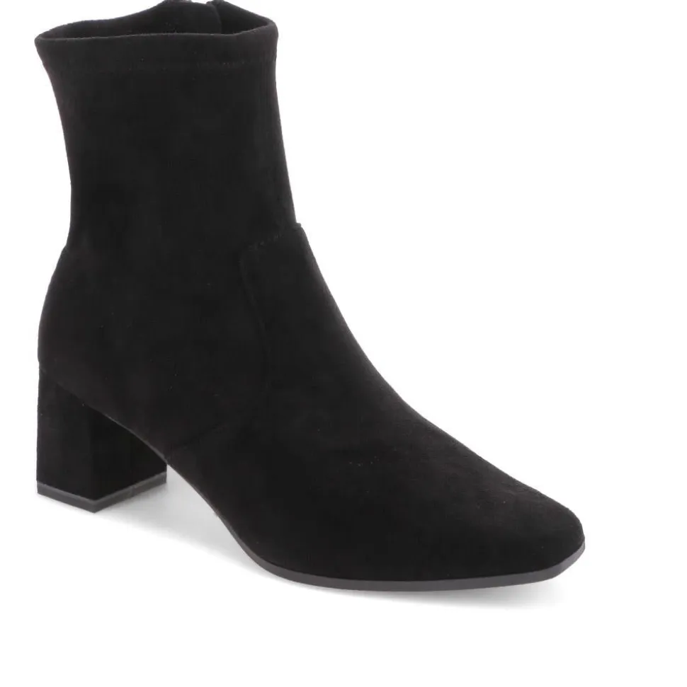 Smart Block-Heeled Ankle Boots - Black