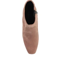 Smart Block-Heeled Ankle Boots - Taupe