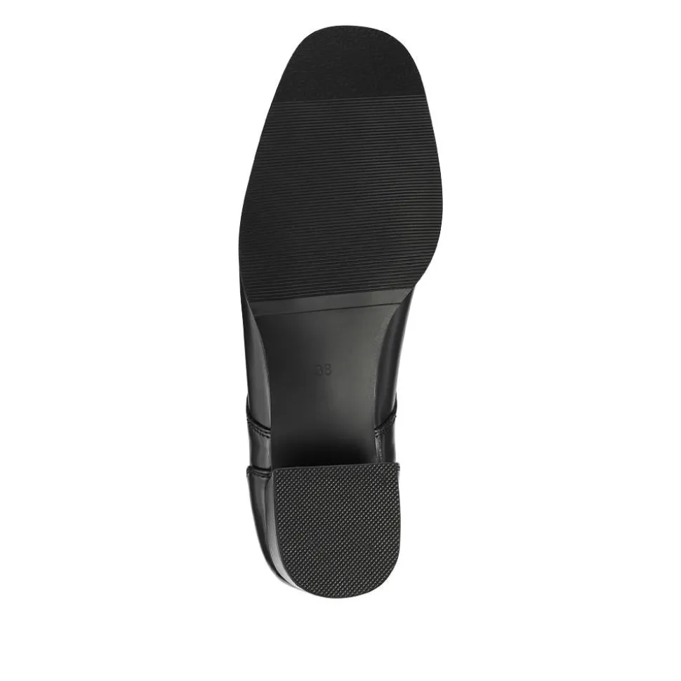 Smart Block-Heeled Lace-Up Shoes - Black