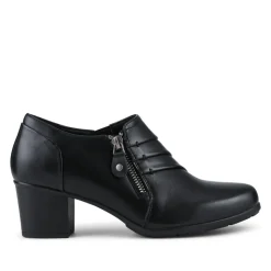 Smart Block Heeled Slip On Shoes - Black