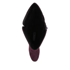 Smart Block Heel Long Boots With Inside Zip - Purple