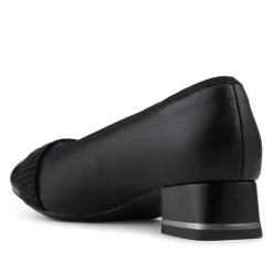 Smart Block Heel Slip On Shoes - Black