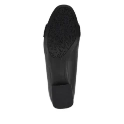 Smart Block Heel Slip On Shoes - Black