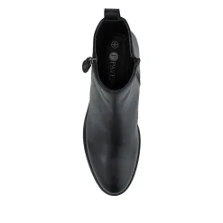 Smart Breathable Leather Ankle Boots - Black