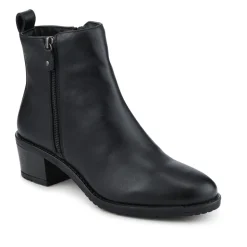 Smart Breathable Leather Ankle Boots - Black