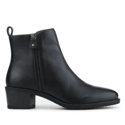 Smart Breathable Leather Ankle Boots - Black