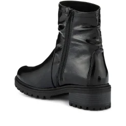 Smart Chunky Sole Ankle Boots - Black Patent