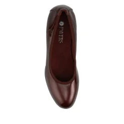 Smart Cushioned Wedge Heel Pumps - Burgundy Patent