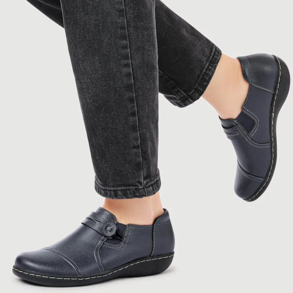Smart Elasticated Slip-On Shoes - Navy