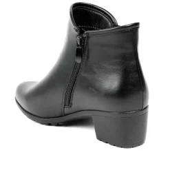 Smart Faux Leather Ankle Boots With Zip Fastening - Black