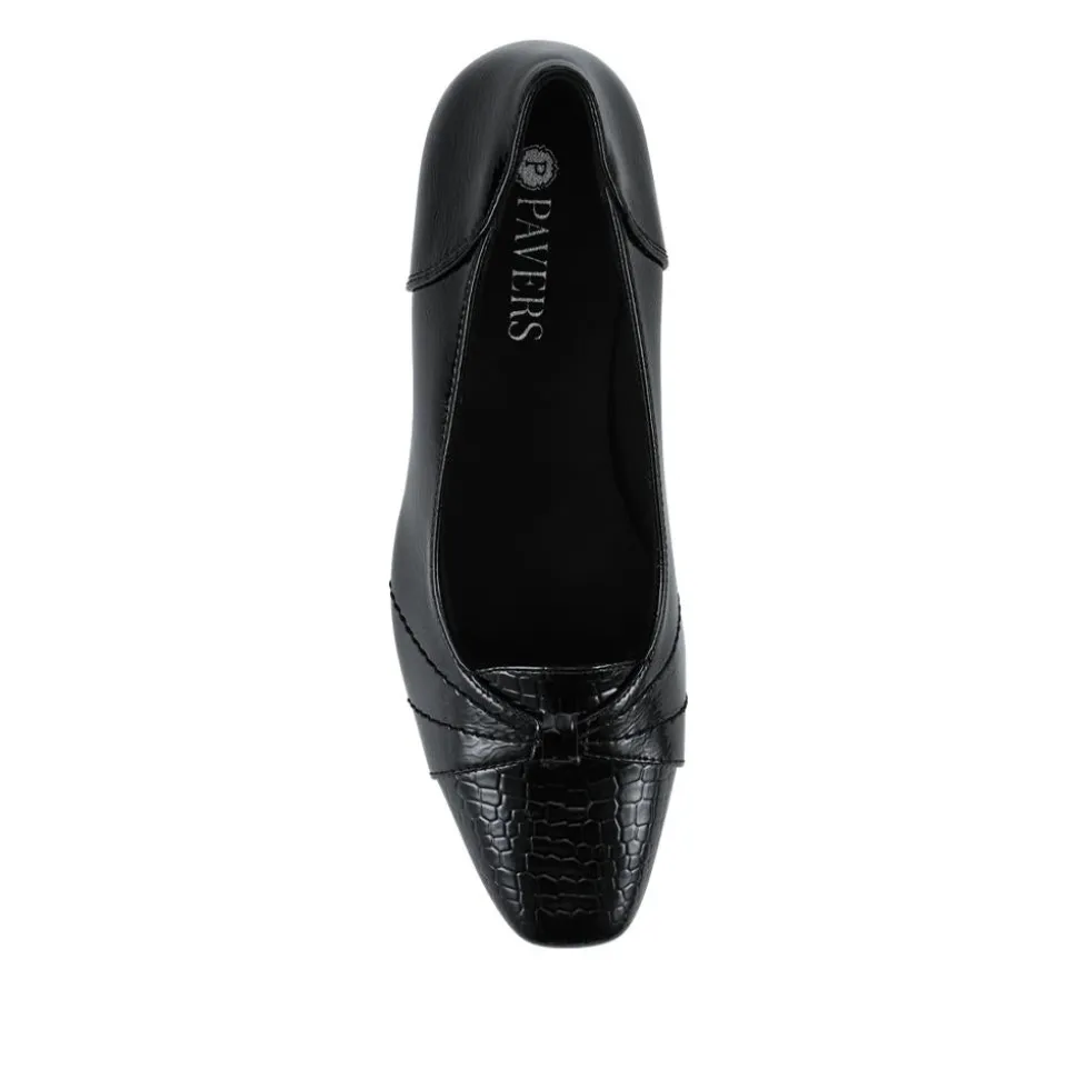 Smart Kitten Heel Court Shoes - Black Patent