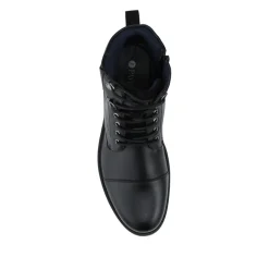 Smart Lace Up Ankle Boots - Black