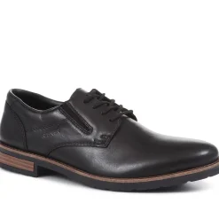 Smart Lace-Up Derby Shoes - Black