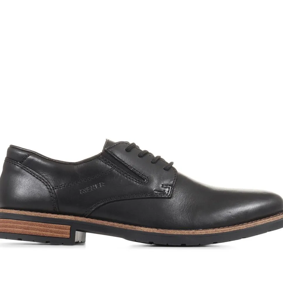 Smart Lace-Up Derby Shoes - Black