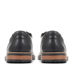 Smart Lace-Up Derby Shoes - Black