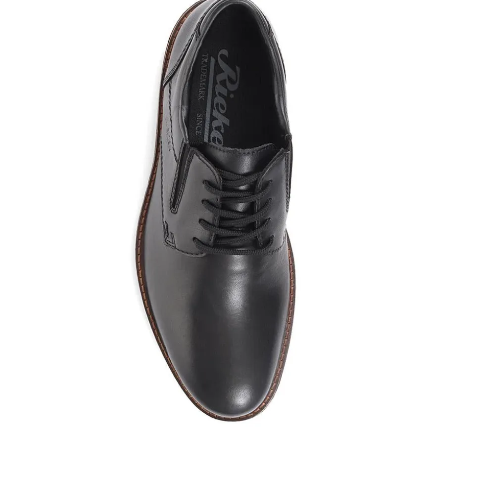 Smart Lace-Up Derby Shoes - Black