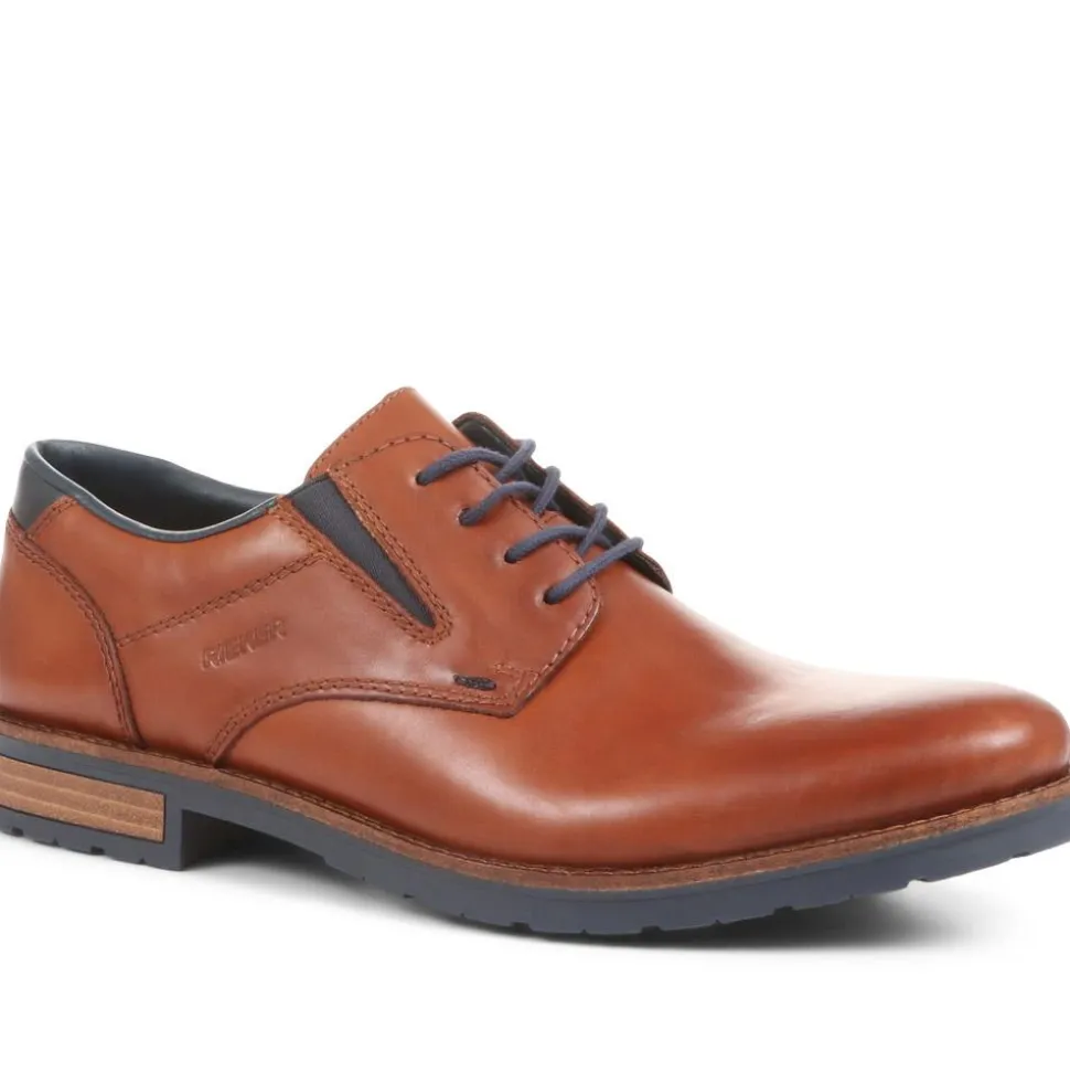 Smart Lace-Up Derby Shoes - Tan