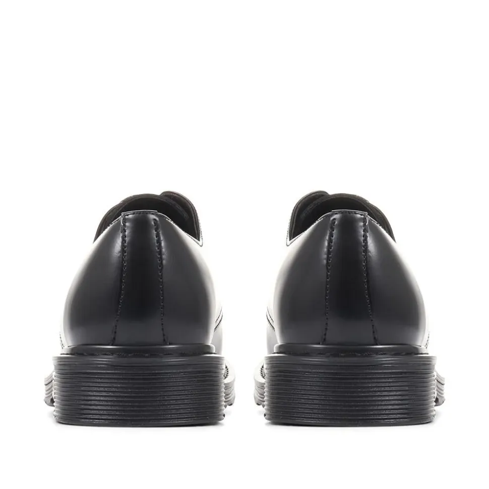 Smart Lace-Up Work Shoes - Black