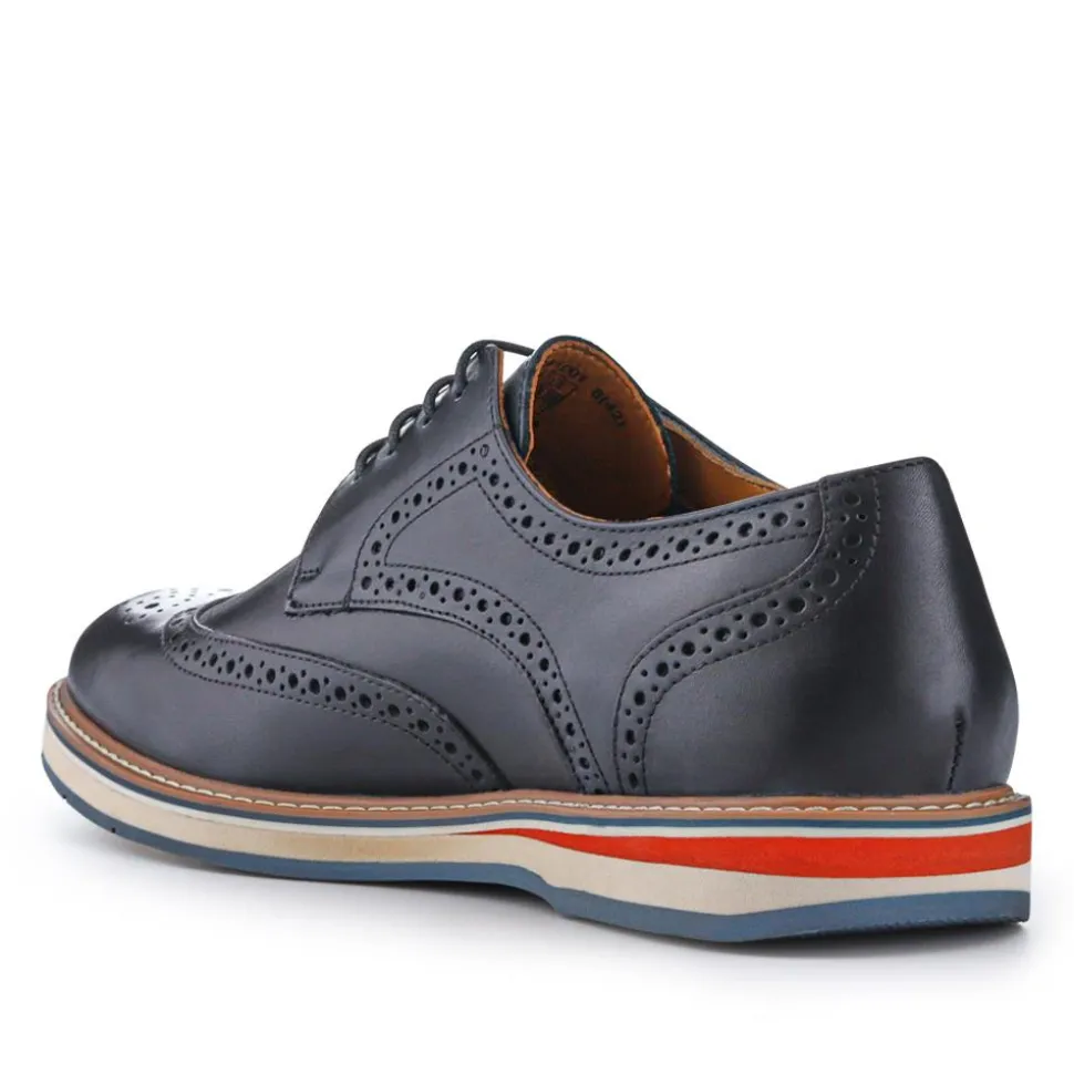 Smart Leather Lace-Up Shoes - Black