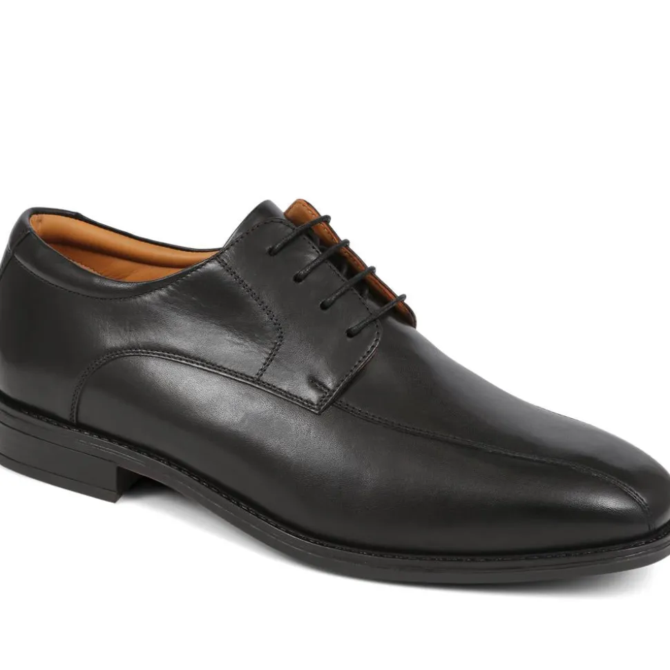 Smart Leather Lace-Up Shoes - Black
