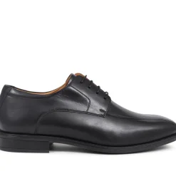 Smart Leather Lace-Up Shoes - Black