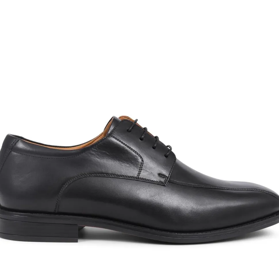 Smart Leather Lace-Up Shoes - Black