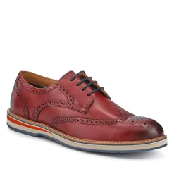 Smart Leather Lace-Up Shoes - Bordeaux