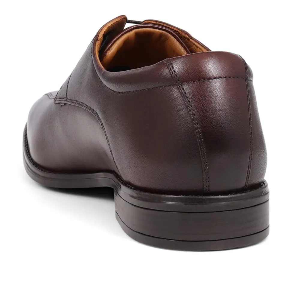 Smart Leather Lace-Up Shoes - Brown