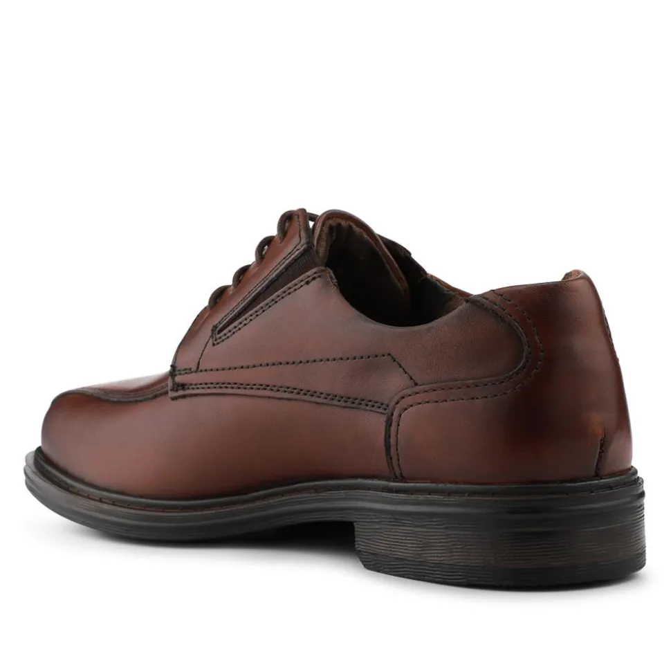Smart Leather Lace Up Shoes - Cognac