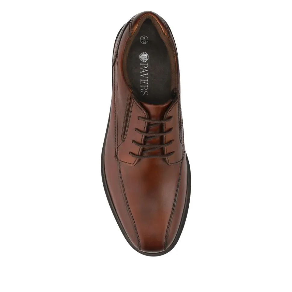 Smart Leather Lace Up Shoes - Cognac