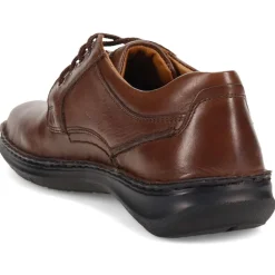 Smart Leather Lace-Up Shoes - Dark Brown